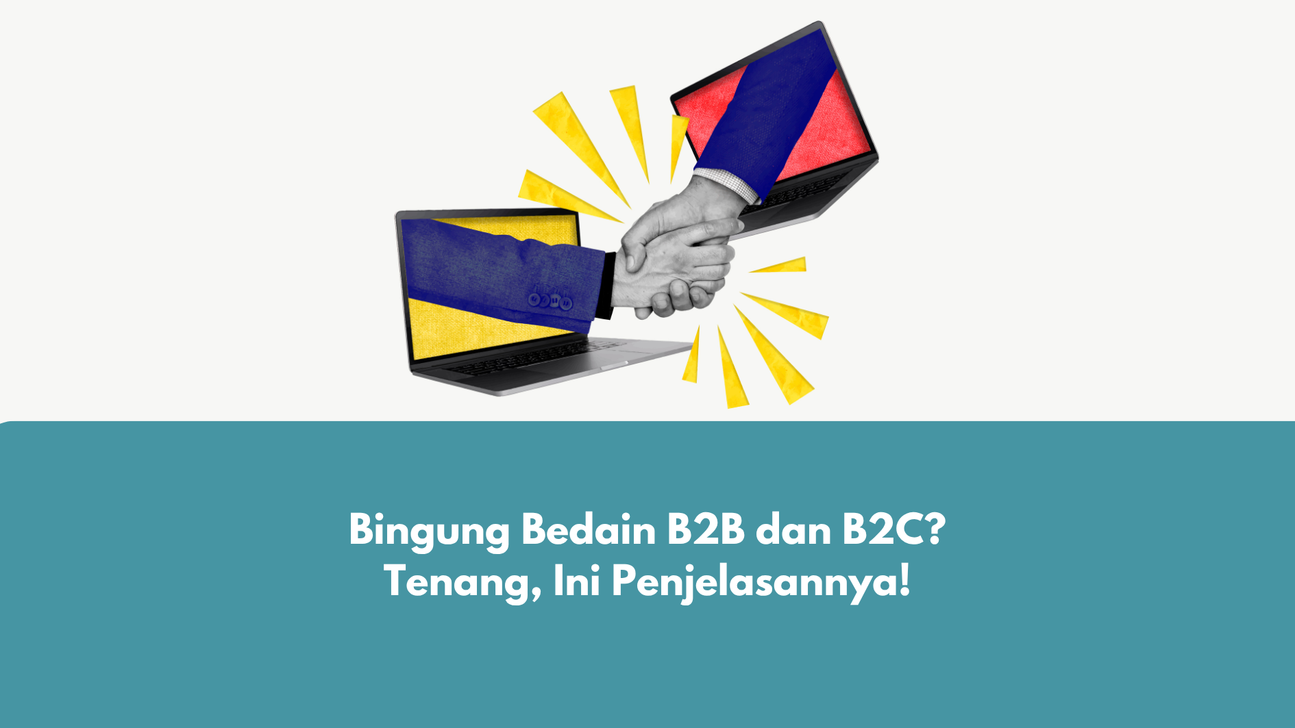 Ilustrasi kerjasama bisnis B2B dan B2C online
