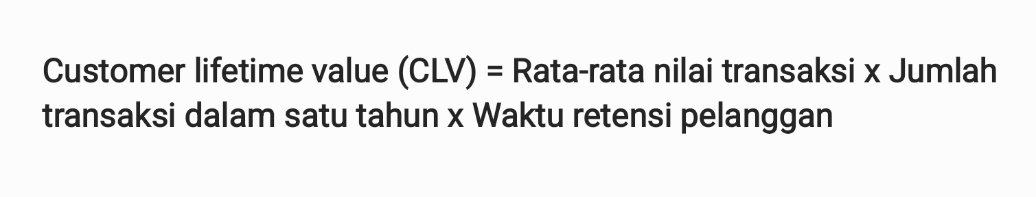 Rumus Customer Lifetime Value (CLV)