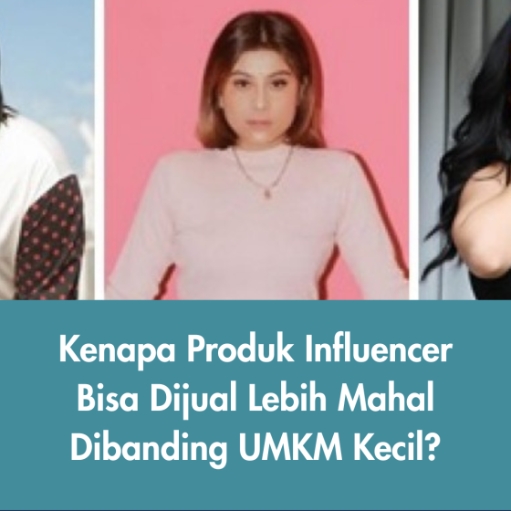 Perbandingan produk milik influencer dan produk UMKM kecil dengan perbedaan harga dan strategi branding.